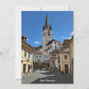 Cartes Pour Fêtes Annuelles Vue attrayante de Sibiu, Roumanie sur un