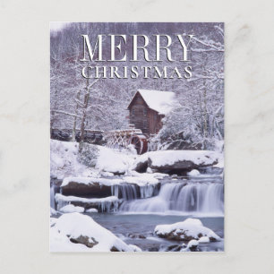 Cartes Pour Fêtes Annuelles Vue hivernale pittoresque de Glad Creek Grist Mill