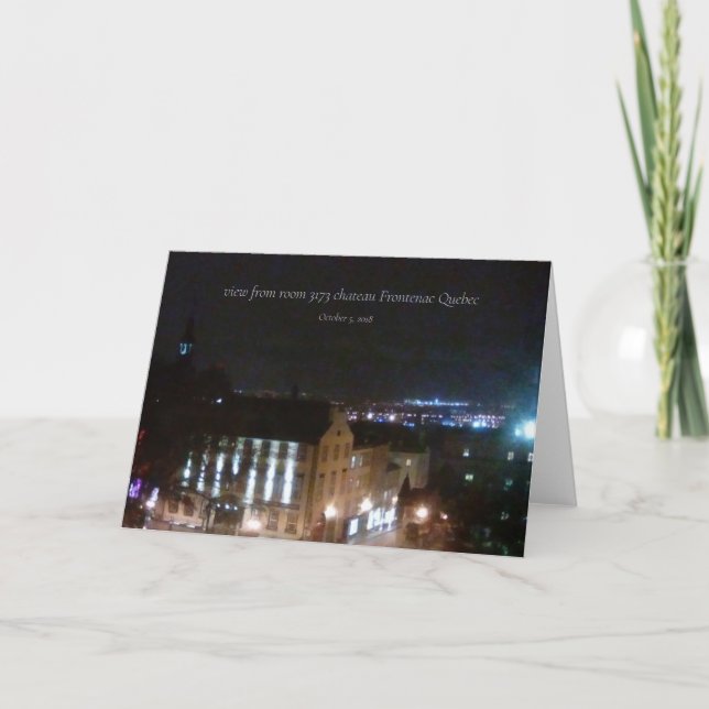 Cartes Pour Fêtes Annuelles vue Québec de nuit (Devant)