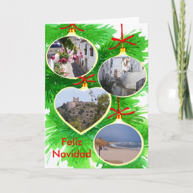 Cartes Pour Fêtes Annuelles Vues Feliz Navidad Noël espagnol (Devant)