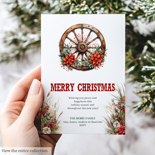 Cartes Pour Fêtes Annuelles Wagon wheel Christmas greeting card printable (Wagon wheel Christmas greeting card printable

)