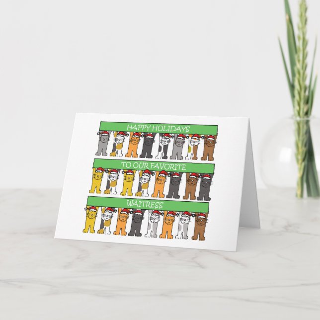 Cartes Pour Fêtes Annuelles Waitress Happy Holidays (Devant)