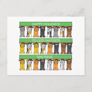 Cartes Pour Fêtes Annuelles Waitress Happy Holidays