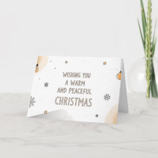 Cartes Pour Fêtes Annuelles Warm and Peaceful Christmas Minimalist Card Art