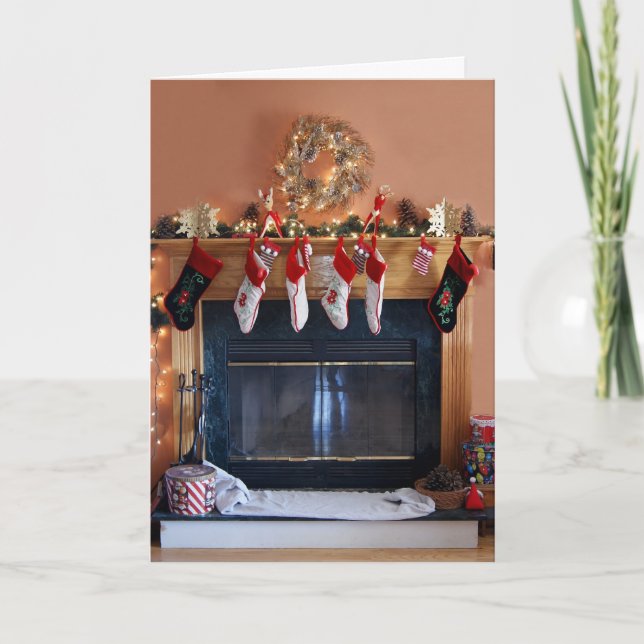 Cartes Pour Fêtes Annuelles Warm Fireplace Wishes (Devant)