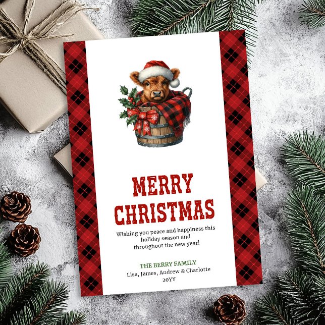 Cartes Pour Fêtes Annuelles Warm highland cow greeting card editable design (Warm highland cow greeting card editable design

)