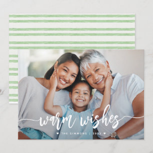 Cartes Pour Fêtes Annuelles Warm Warm Wire Modern Brush Script Photo
