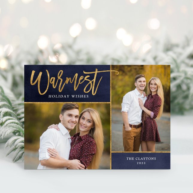 Cartes Pour Fêtes Annuelles Warmest Warmest Faux Gold Foil 2 Photo (Créateur téléchargé)
