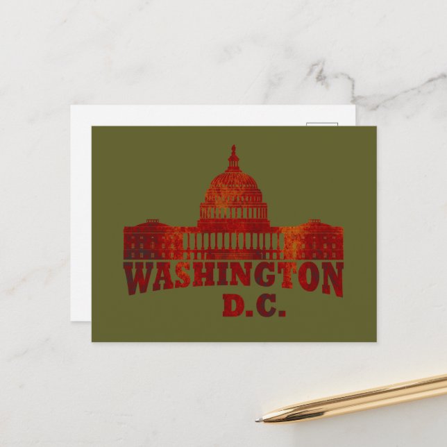 Cartes Pour Fêtes Annuelles Washington dc vintage (Devant/Arrière en situation)