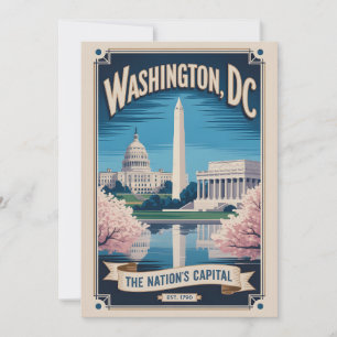 Cartes Pour Fêtes Annuelles Washington DC vintage La Capitale de la nation Rét