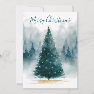 Cartes Pour Fêtes Annuelles Watercolor Christmas Tree Greeting 