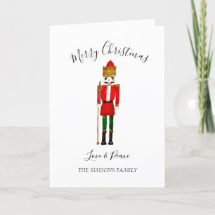 Cartes Pour Fêtes Annuelles Watercolor Nutcracker Joyeux Noël Festif