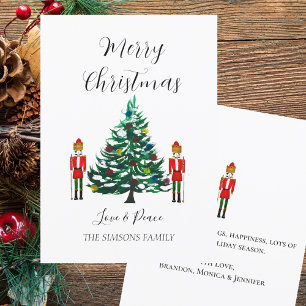 Cartes Pour Fêtes Annuelles Watercolor Nutcracker Joyeux Noël Festif