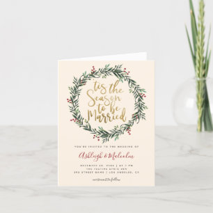 Cartes Pour Fêtes Annuelles Watercolor Wreath Tis This Season Christmas Mariag