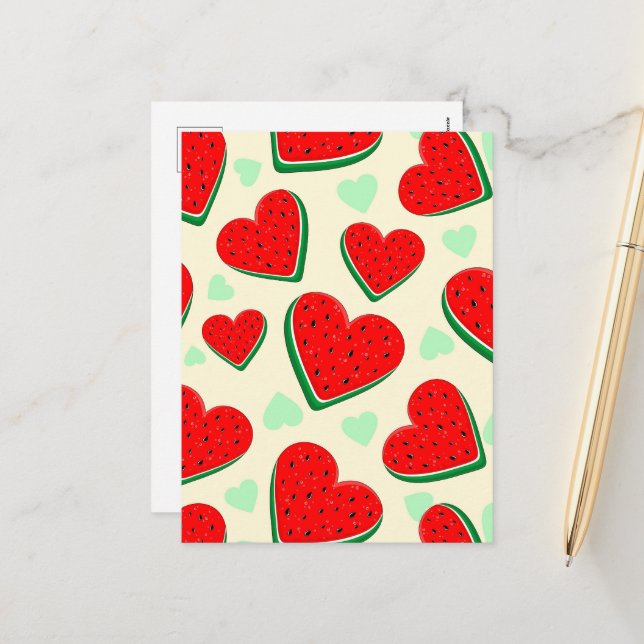 Cartes Pour Fêtes Annuelles Watermelon Heart Valentine's Day Free Palestine (Devant/Arrière en situation)