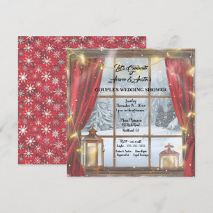 Cartes Pour Fêtes Annuelles Wedding shower de Noël Open Window Couple
