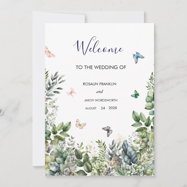 Cartes Pour Fêtes Annuelles  wedding Welcome Sign (Devant)