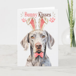 Cartes Pour Fêtes Annuelles Weimaraner Chien dans Bunny Oreilles pour Pâques