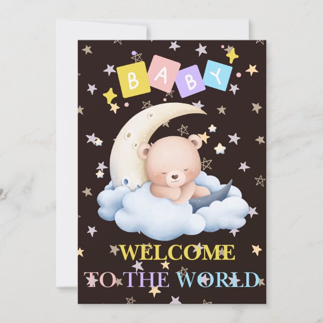 CARTES POUR FÊTES ANNUELLES WELCOM AU MONDE (Devant)