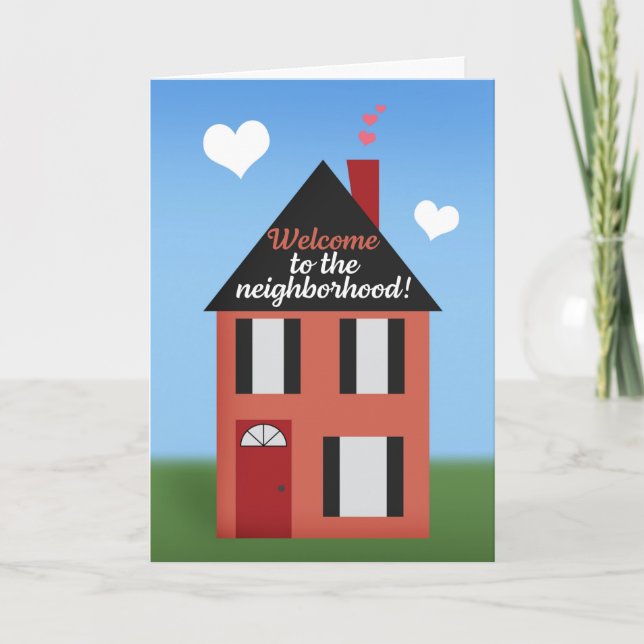 Cartes Pour Fêtes Annuelles Welcome to Neighborhood Illustrated House (Devant)