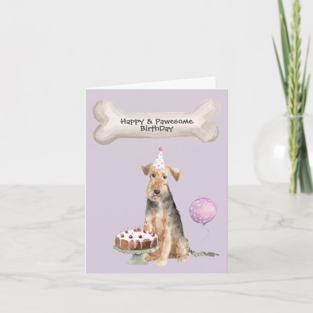 Cartes Pour Fêtes Annuelles Welsh Terrier Dog Party heureux fantastique chiot (Devant)