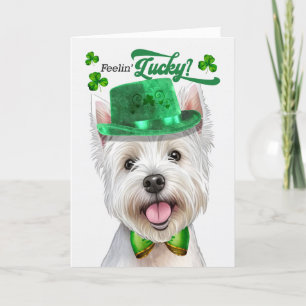 Cartes Pour Fêtes Annuelles West Highland Terrier Dog Lucky St Patrick's Day