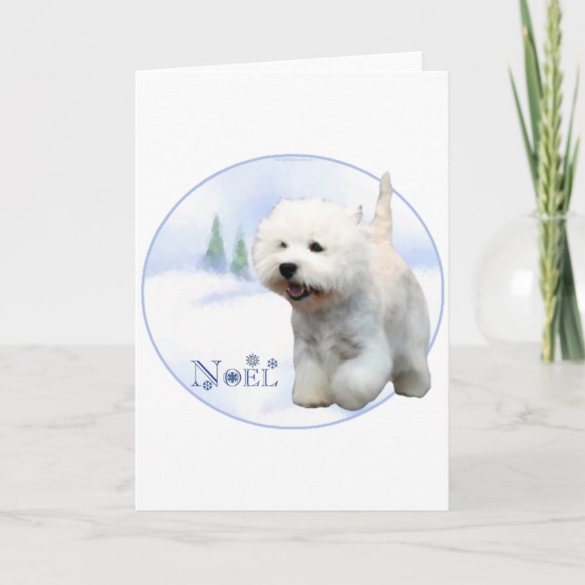 Cartes Pour Fêtes Annuelles West Highland White Terrier Noel (Devant)