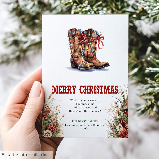Cartes Pour Fêtes Annuelles Western Christmas greeting card with cowboy boots (Western Christmas greeting card with cowboy boots

)