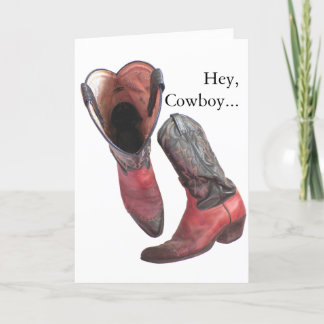 Cartes Pour Fêtes Annuelles Western Cowboy Boots Valentine