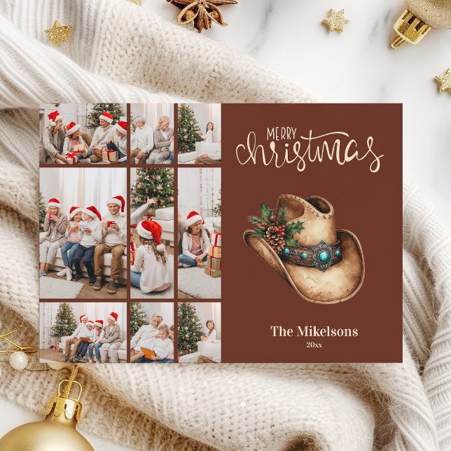 Cartes Pour Fêtes Annuelles Western Cowboy Hat Christmas 9 Photo   (Créateur téléchargé)