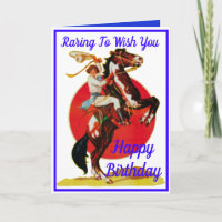 Western Cowgirl Horse Joyeux anniversaire