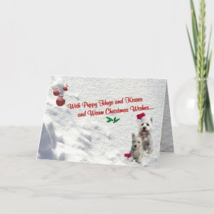 Cartes Pour Fêtes Annuelles Westie Christmas Hugs and Kisses Greeting Card #2