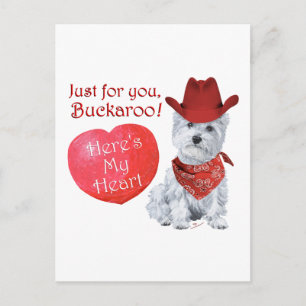 Cartes Pour Fêtes Annuelles Westie Cowboy Valentine