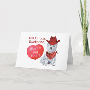 Cartes Pour Fêtes Annuelles Westie Cowboy Valentine