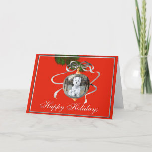 Cartes Pour Fêtes Annuelles Westie dans un ornement de vacances