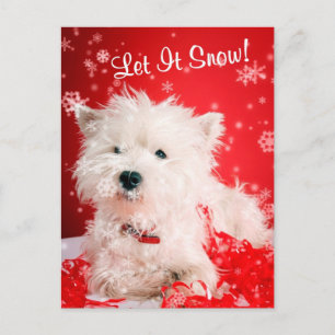 Cartes Pour Fêtes Annuelles Westie Laisser Neige Salutation #2