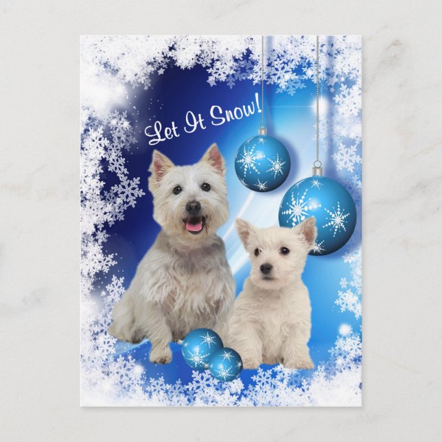 Cartes Pour Fêtes Annuelles Westie Let It Snow Holiday Salutation (Devant)