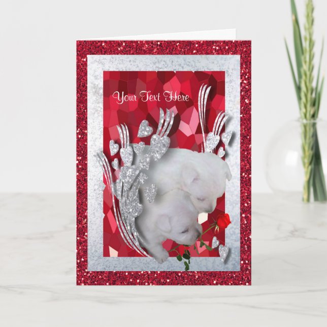 Cartes Pour Fêtes Annuelles Westie New Misty and Muffin Personnaliser It Valen (Devant)