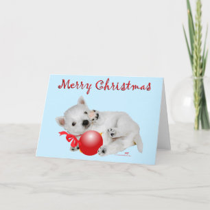 Cartes Pour Fêtes Annuelles Westie Puppy Christmas Playtime
