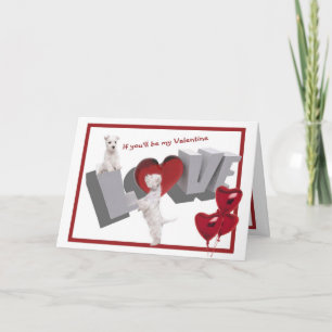 Cartes Pour Fêtes Annuelles Westie Puppy Love Valentine's Day 2nd Version