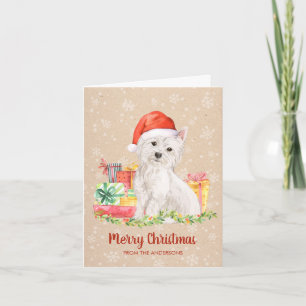 Cartes Pour Fêtes Annuelles Westie, West Highland Terrier  Chien plié