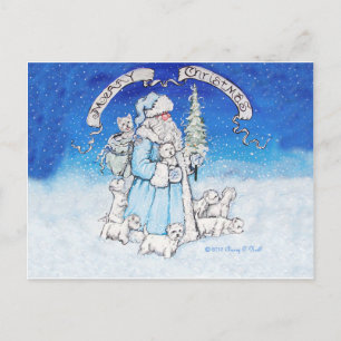 Cartes Pour Fêtes Annuelles Westies et le Père Noël