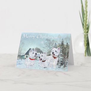 Cartes Pour Fêtes Annuelles Westies Love the Wintertime