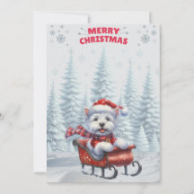 Westin in Sled Joyeux Noël Card