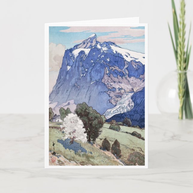 Cartes Pour Fêtes Annuelles Wetterhorn, Hiroshi Yoshida, gravure sur bois (Devant)