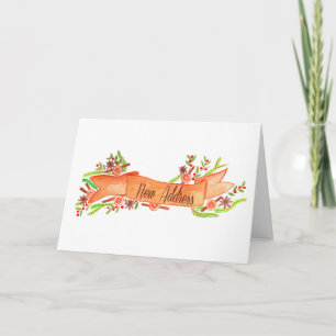 Cartes Pour Fêtes Annuelles We've Moved/New Address , watercolor Christmas