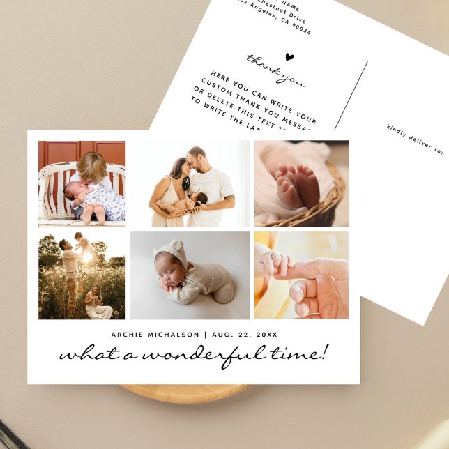 Cartes Pour Fêtes Annuelles What a Wonderful Time Photo Collage Nouveau bébé (Créateur téléchargé)