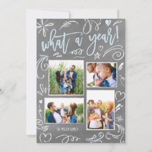 Cartes Pour Fêtes Annuelles What A Year Doodles Collage 4 Photo