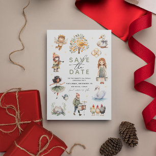 Cartes Pour Fêtes Annuelles Whimsical 12 jours de Noël'