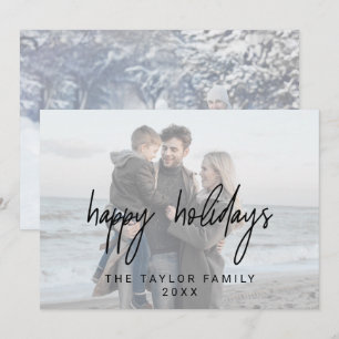 Cartes Pour Fêtes Annuelles Whimsical Black Holidays 2 Photos horizontales